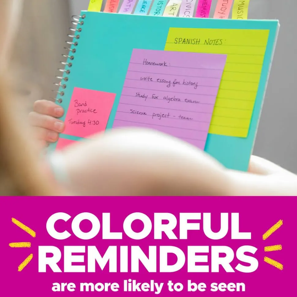 Post-it Notes, 3 x 5 in, 5 Lined Sticky Note Pads, 100 Sheets/Pad, School Supplies and Office Products, Floral Fantasy