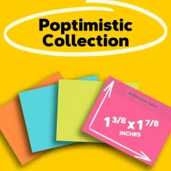 Post-it Notes, 1.38 x 1.88 in, 12 Mini Sticky Note Pads, 100 Sheets/Pad, School Supplies and Office Products, Poptimistic