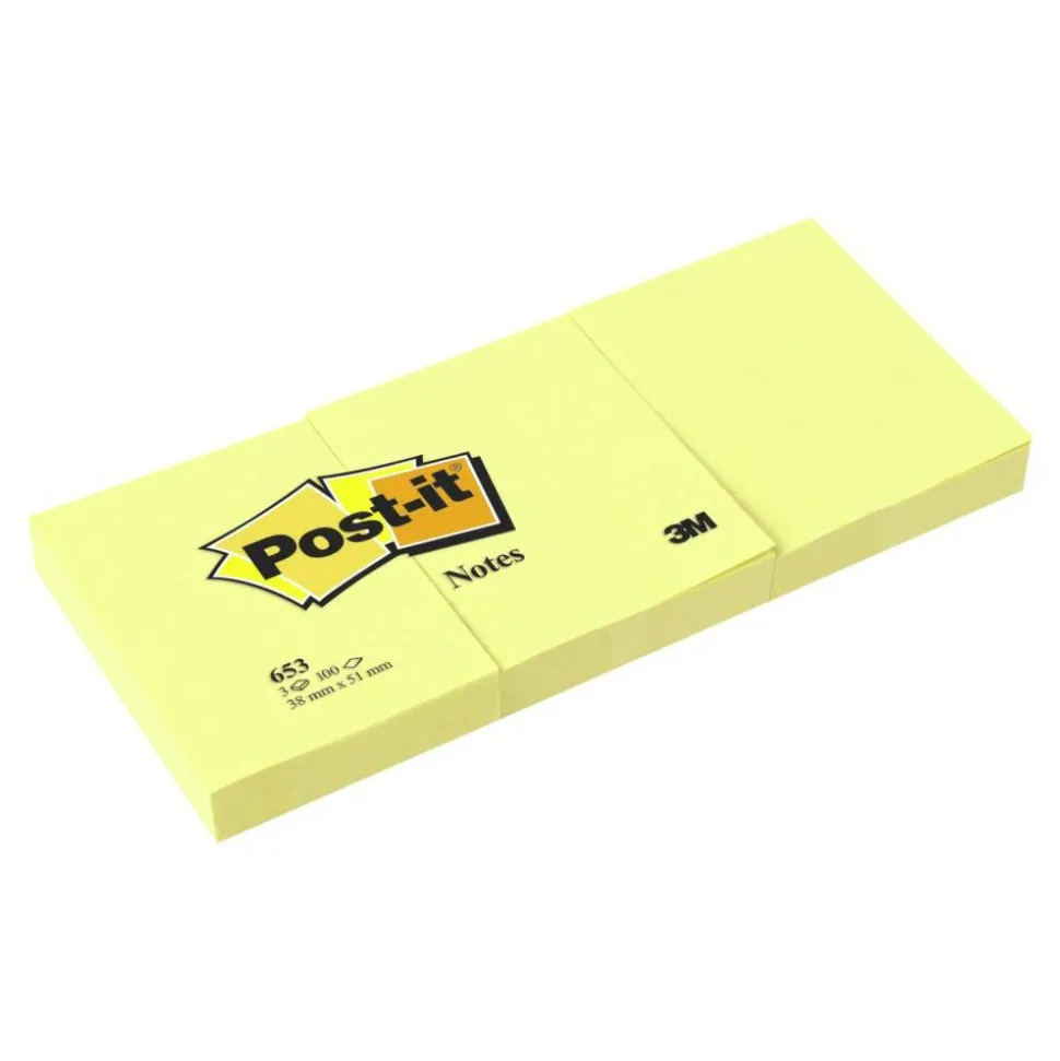 Post-it Notes, 1.38 x 1.88 in, 12 Mini Sticky Note Pads, 100 Sheets/Pad, School Supplies and Office Products, The Iconic Canary Yellow Note