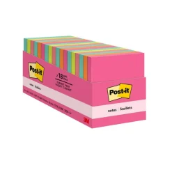 Post-it Notes, 3 x 3 in, 18 Sticky Note Pads, 100 Sheets/Pad, School Supplies and Office Products, Poptimistic