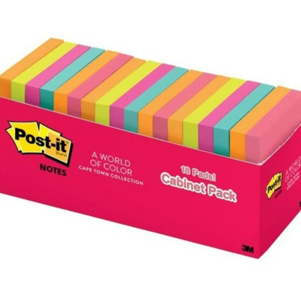 Post-it Notes, 3 x 3 in, 18 Sticky Note Pads, 100 Sheets/Pad, School Supplies and Office Products, Poptimistic
