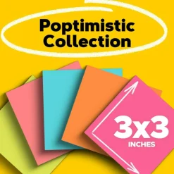 Post-it Notes, 3 x 3 in, 14 Sticky Note Pads, 100 Sheets/Pad, School Supplies and Office Products, Poptimistic