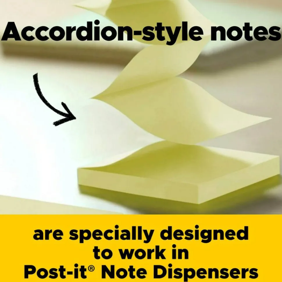 Post-it Pop Up Notes, 3 in x 3 in, 12 Pads, 100 Sheets/Pad, Clean Removal, School Supplies and Office Products, Sticky Notes for Vertical Surfaces