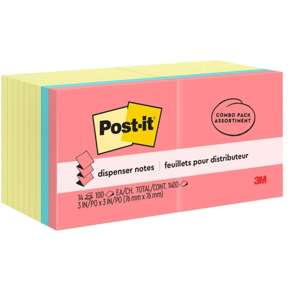 Post-it Pop Up Notes Value Pack, 18 Pads, 100 Sheets, 3 in x 3 in, Clean Removal, School Supplies & Office Products - R330144B
