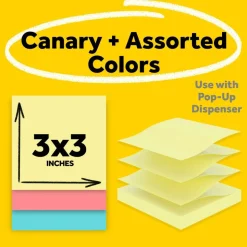 Post-it Pop Up Notes Value Pack, 18 Pads, 100 Sheets, 3 in x 3 in, Clean Removal, School Supplies & Office Products - R330144B