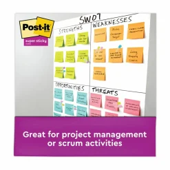 Post-it Super Sticky Notes, 3 x 3 in, 24 Bulk Sticky Note Pads, 70 Sheets/Pad, 2X the Sticking Power, School Supplies, Supernova Neons