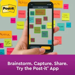 Post-it Super Sticky Notes, 3 x 3 in, 12 Sticky Note Pads, 90 Sheets/Pad, 2X the Sticking Power, School Supplies and Office Products, Neon Fizz