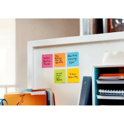 Post-it Super Sticky Notes, 3 x 3 in, 12 Sticky Note Pads, 90 Sheets/Pad, 2X the Sticking Power, School Supplies and Office Products, Neon Fizz