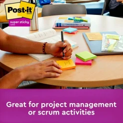 Post-it Super Sticky Notes, 3 x 3 in, 12 Sticky Note Pads, 90 Sheets/Pad, 2X the Sticking Power, School Supplies and Office Products, Neon Fizz