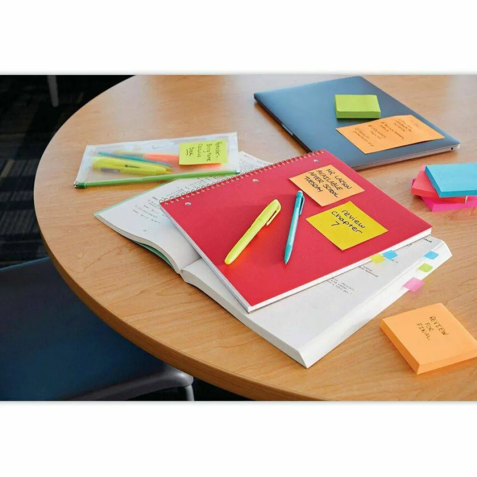 Post-it Super Sticky Notes, 3 x 3 in, 24 Bulk Sticky Note Pads, 90 Sheets/Pad, 2X the Sticky Power, School Supplies and Office Products, Energy Boost