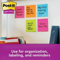 Post-it Super Sticky Notes, 3 x 3 in, 24 Bulk Sticky Note Pads, 90 Sheets/Pad, 2X the Sticky Power, School Supplies and Office Products, Energy Boost
