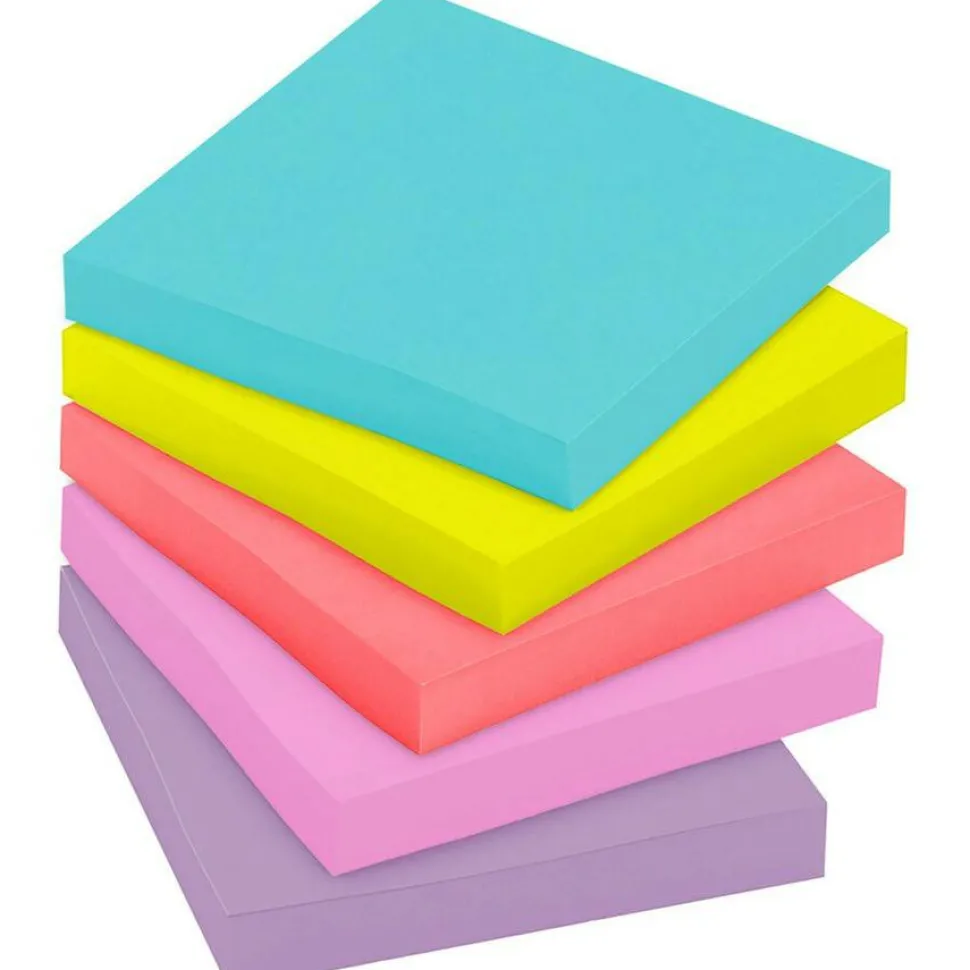 Post-it Super Sticky Notes, 3 x 3 in, 12 Sticky Note Pads, 2X the Sticking Power, School Supplies and Office Products, Supernova Neons