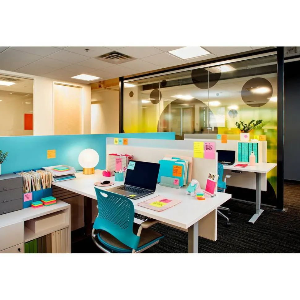 Post-it Super Sticky Notes, 3 x 3 in, 12 Sticky Note Pads, 2X the Sticking Power, School Supplies and Office Products, Supernova Neons