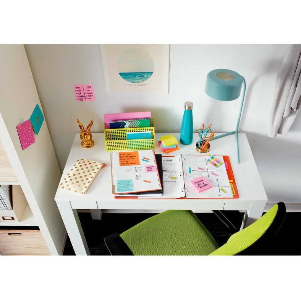 Post-it Super Sticky Notes, 3 x 3 in, 12 Sticky Note Pads, 2X the Sticking Power, School Supplies and Office Products, Supernova Neons