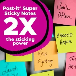 Post-it Super Sticky Notes, 3 in x 3 in, 24 Pads, 70 Sheets/Pad, 2x the Sticking Power, School and Office Supplies, Energy Boost Collection