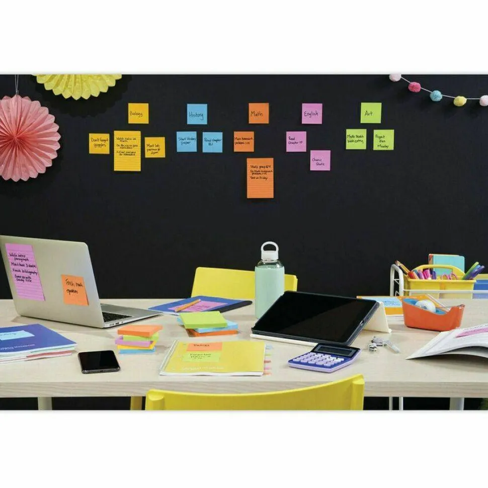 Post-it Super Sticky Notes, 3 in x 3 in, 24 Pads, 70 Sheets/Pad, 2x the Sticking Power, School and Office Supplies, Energy Boost Collection