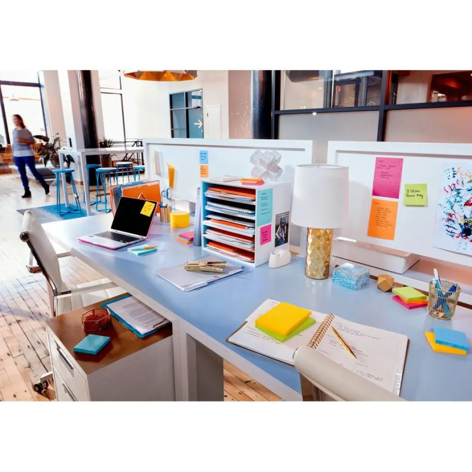 Post-it Super Sticky Notes, 3 x 3 in, 5 Sticky Note Pads, 90 Sheets/Pad, 2X the Sticking Power, School Supplies and Office Products, Energy Boost