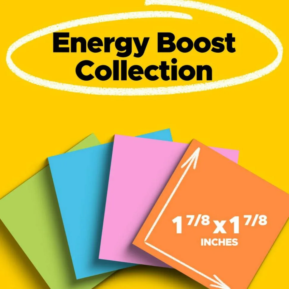 Post-it Super Sticky Notes, 8 Pads, 90 Sheets, 1 7/8 in x 1 7/8 in, 2x Sticking Power, School Supplies & Office Products - 6228SSAU