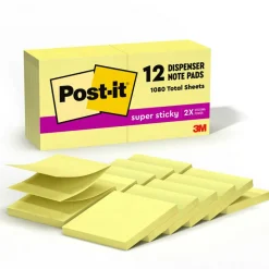 Post-it Super Sticky Pop Up Notes, 3 x 3 in, 12 Sticky Note Pads, 90 Sheets/Pad, 2X the Sticking Power, School and Office Supplies, Canary Yellow