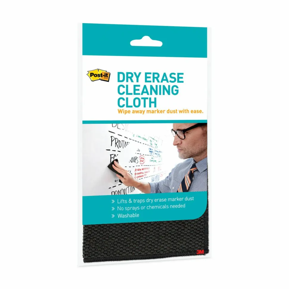 Post-it Dry Erase Clean Cloth, Defcloth, 10 5/8" x 10 5/8", Gray