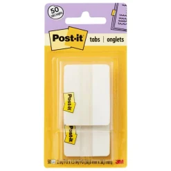 Post-it Durable Tabs, 2 in. x 1.5 in., Pack of 50 Tabs White
