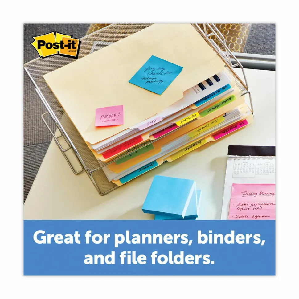 Post-it Durable Tabs, 2 in. x 1.5 in., Pack of 50 Tabs White