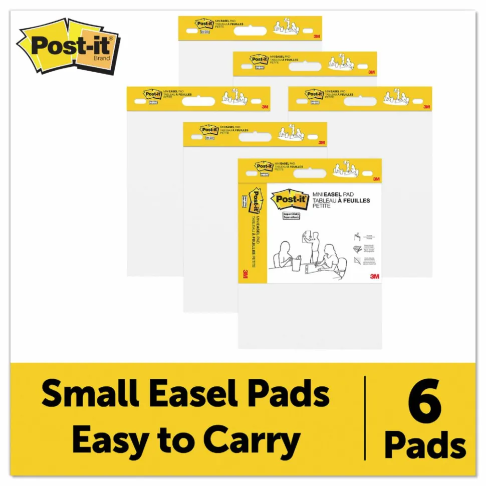 Post-it Easel Pads Super Sticky Vertical-Orientation Self-Stick Easel Pads, Unruled, (20) White 15" x 18" Sheets, 2/Pack