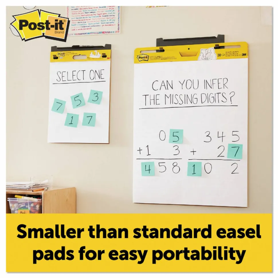 Post-it Easel Pads Super Sticky Vertical-Orientation Self-Stick Easel Pads, Unruled, (20) White 15" x 18" Sheets, 2/Pack