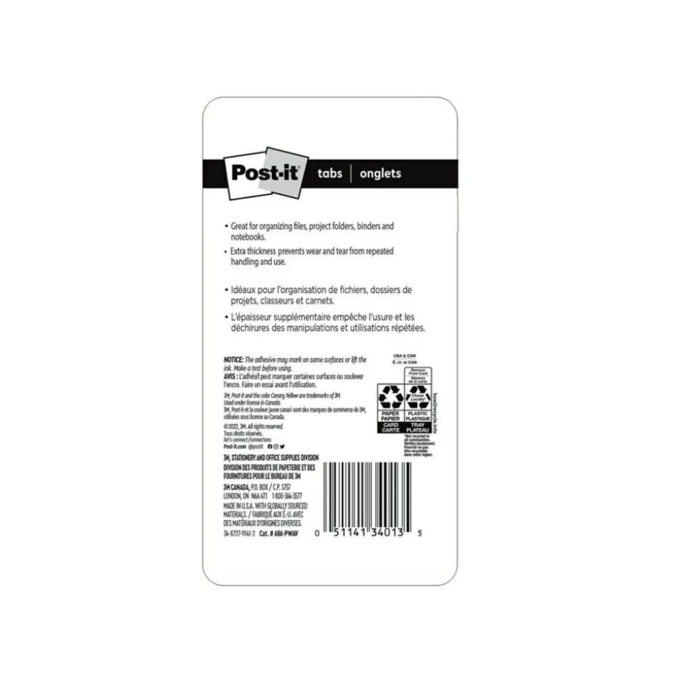 Post-it Filing Tabs, 2 in. x 1.5 in., Pack of 24 Tabs