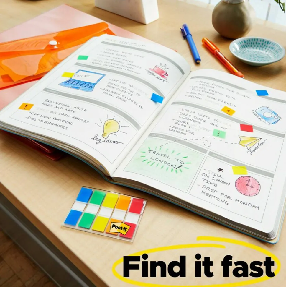 Post-it Flag Multipack, 1/2" And 1", Assorted Colors, Pack Of 320