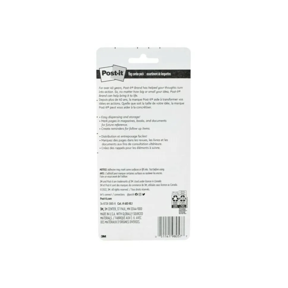 Post-it Flag Multipack, 1/2" And 1", Assorted Colors, Pack Of 320
