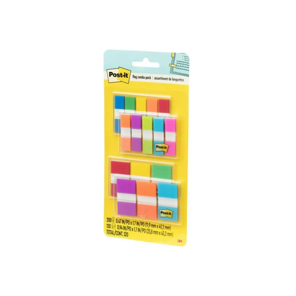 Post-it Flag Multipack, 1/2" And 1", Assorted Colors, Pack Of 320