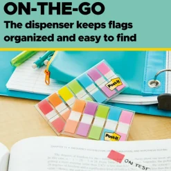 Post-it Flags, 4 Dispensers, 50 Flags/Dispenser, Assorted Bright Colors, School Supplies for Students, Flags for Textbooks and Notebooks