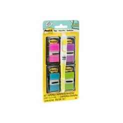 Post-it Flags, 4 Dispensers, 50 Flags/Dispenser, Assorted Bright Colors, School Supplies for Students, Flags for Textbooks and Notebooks