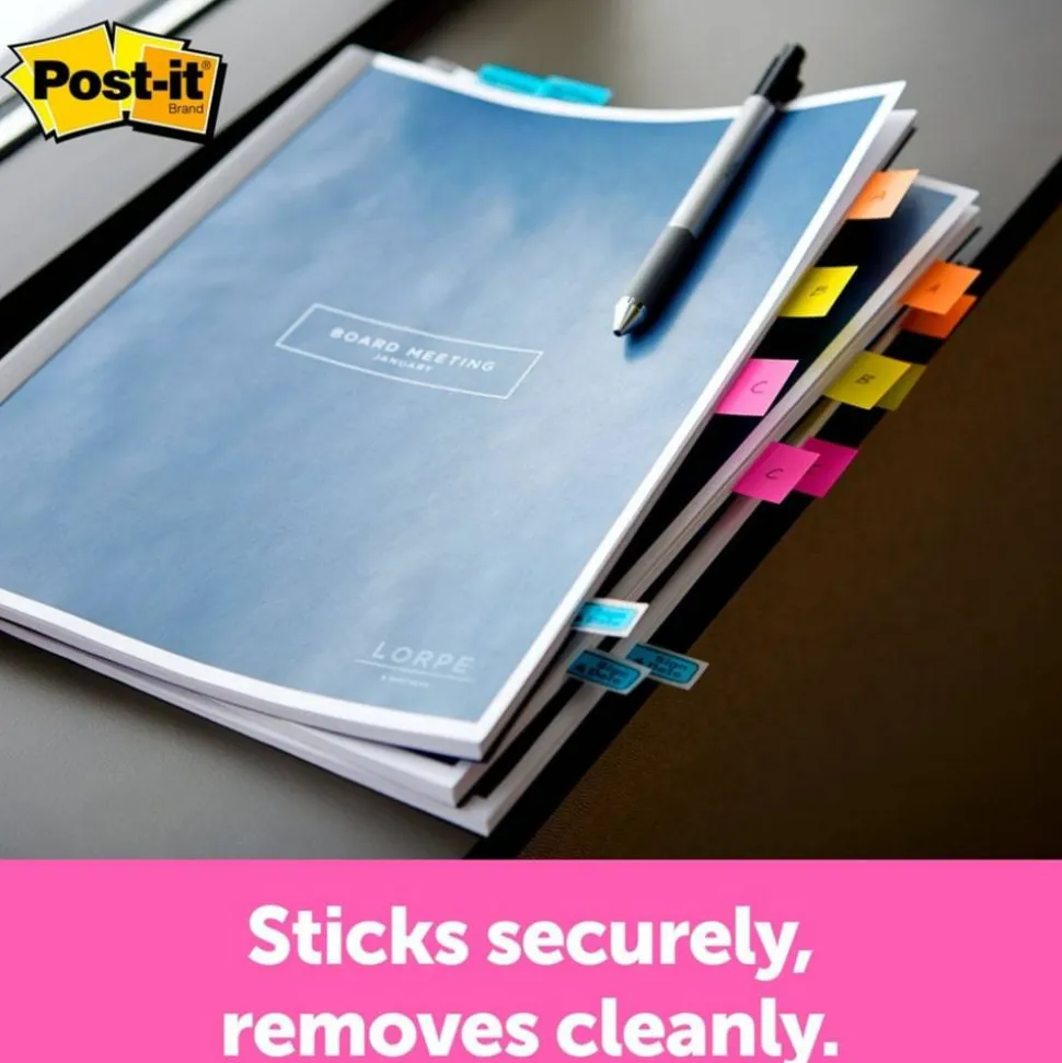 Post-it Flags in Desk Grip Dispenser, 1" x 1 -11/16", Red, 200 Flags