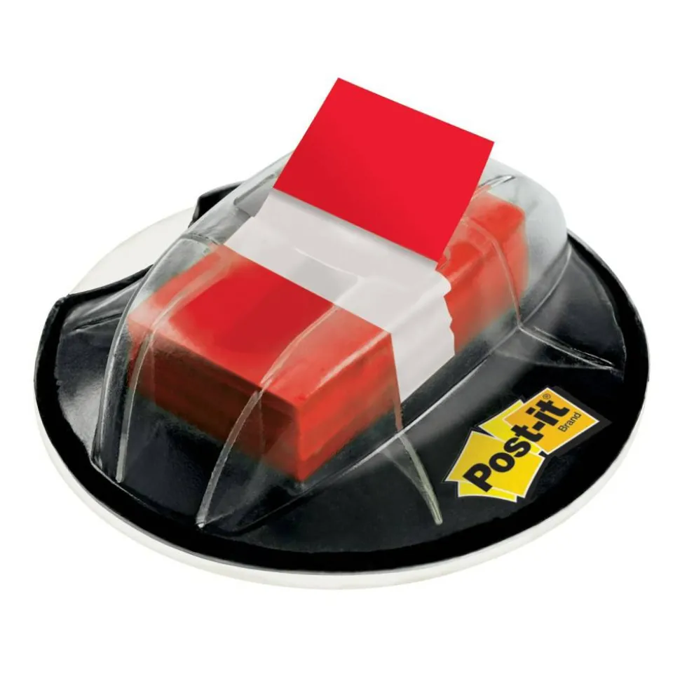 Post-it Flags in Desk Grip Dispenser, 1" x 1 -11/16", Red, 200 Flags