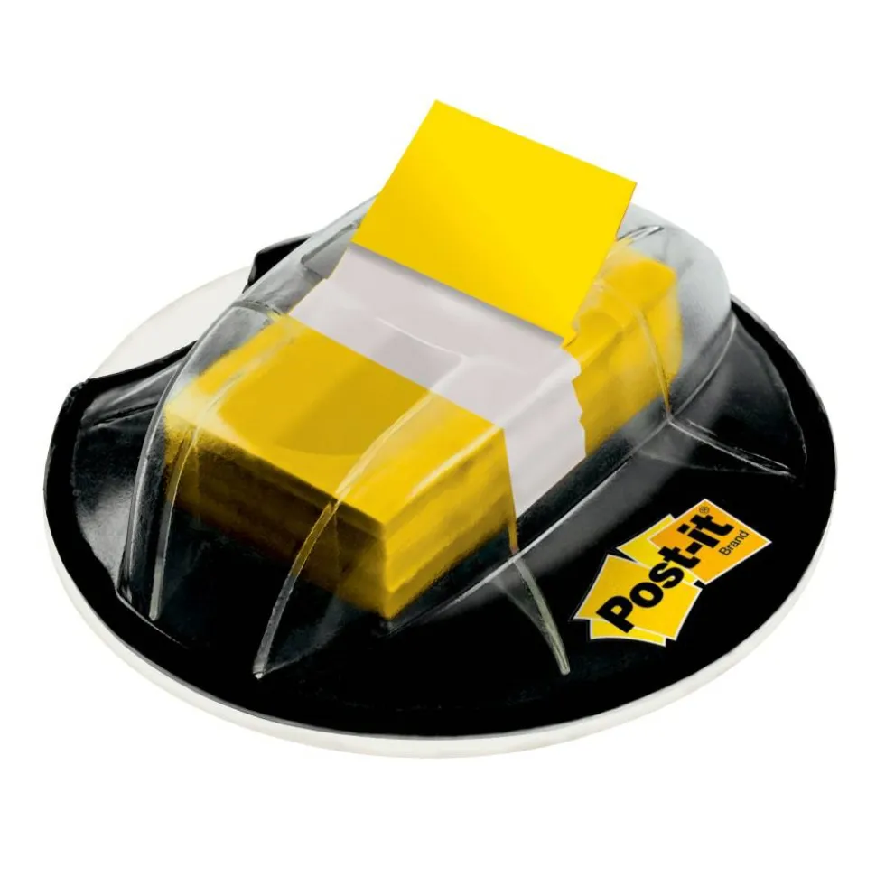 Post-it Flags in Desk Grip Dispenser, 1" x 1 -11/16", Yellow, 200 Flags