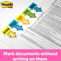 Post-it Flags, 1 in. x 1.7 in., 1 Dispenser, 200 Flags/Dispenser, Yellow, Printed