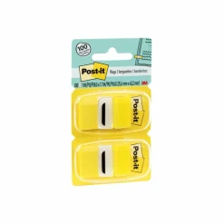 Post-it Flags, 1 in. x 1.7 in., 12 Dispensers, 50 Flags/Dispenser, Yellow, School Supplies for Students, Flags for Textbooks and Notebooks