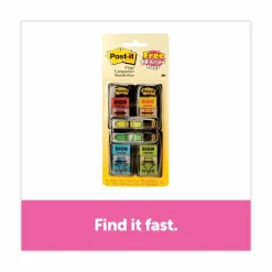 Post-it Flags, 1 in. x 1.7 in., 4 Dispensers, 50 Flags/Dispenser, Assorted Colors,