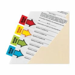 Post-it Flags, 1 in. x 1.7 in., 4 Dispensers, 50 Flags/Dispenser, Assorted Colors,