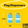 Post it Flags, 1" x 1 7/10", Blue, 50 Flags Per Pad, Pack Of 2 Pads