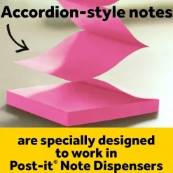 Post-it Note Dispenser, 3 in x 3 in, 1 Dispenser, 1 Pad, 45 Sheets/Pad, White Cat Design, Sticky Notes Holder for Desk, Classroom or Office Supplies