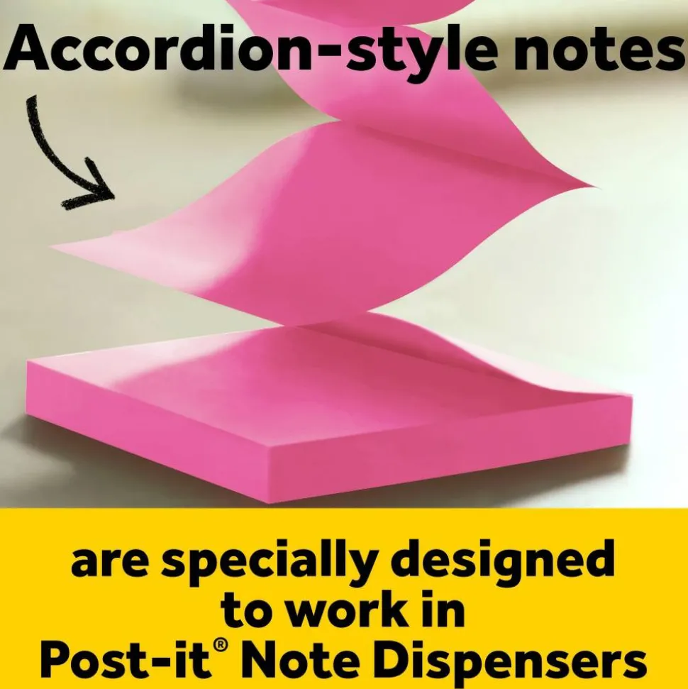 Post-it Note Dispenser, 3 in x 3 in, 1 Dispenser, 1 Pad, 45 Sheets/Pad, White Cat Design, Sticky Notes Holder for Desk, Classroom or Office Supplies