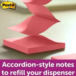 Post-it Note Dispenser, 3 in x 3 in, 1 Dispenser, 1 Pad, 45 Sheets/Pad, White Cat Design, Sticky Notes Holder for Desk, Classroom or Office Supplies
