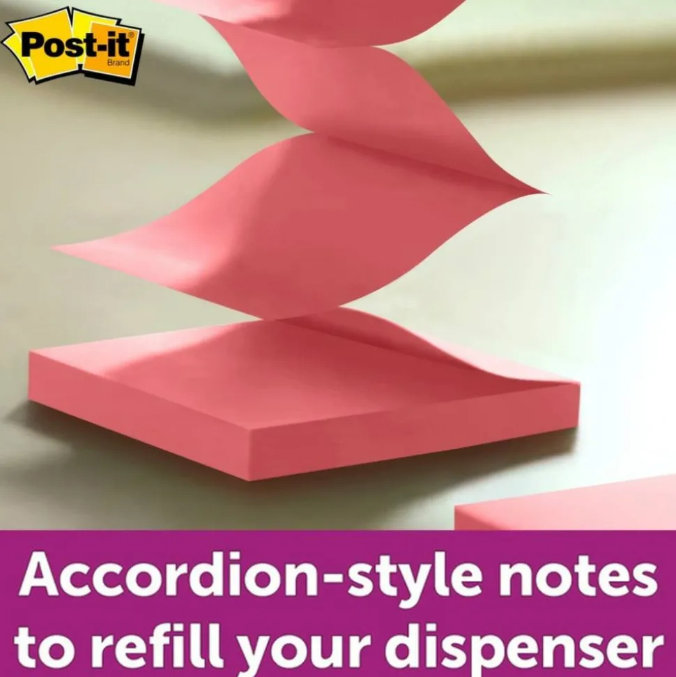 Post-it Note Dispenser, 3 in x 3 in, 1 Dispenser, 1 Pad, 45 Sheets/Pad, White Cat Design, Sticky Notes Holder for Desk, Classroom or Office Supplies