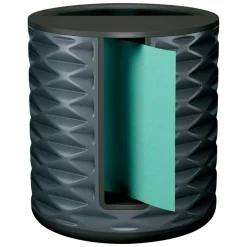 Post-it Note Dispenser, 3 in x 3 in, 1 Dispenser, 1 Pad, 45 Sheets/Pad, Black Grey Geometric Pattern, Sticky Notes Holder for Desk or Classroom