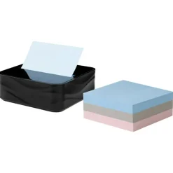 Post-it Note Dispenser With 3 Note Pads, Black Wave Design