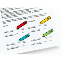 Post-it Notes Arrow Flags, " Sign Here", 1/2", Red, 20 Flags Per Pad, Pack Of 4 Pads