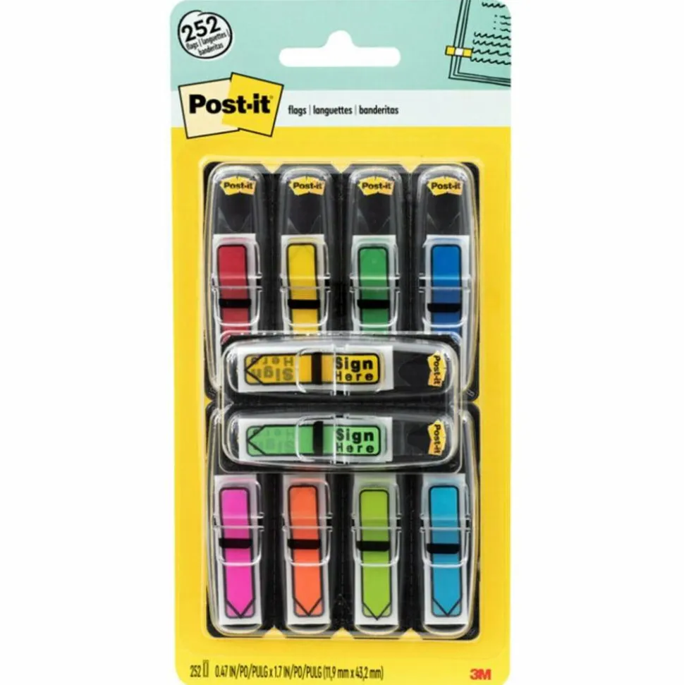 Post-it Notes Arrow Flags, 7/16" x 1-7/10", Assorted Colors, 24 Flags Per Pad, Pack Of 10 Pads